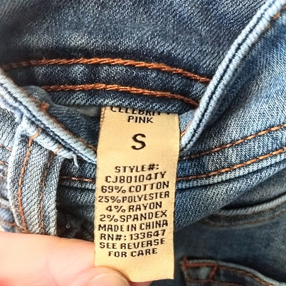 Celebrity Pink Blue Denim Overalls w/ Rip Knee - Picture 5 of 7